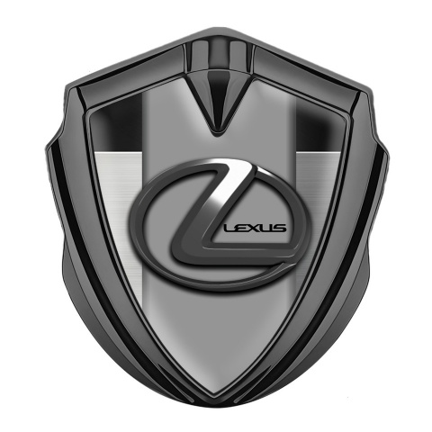 Lexus Emblem Self Adhesive Graphite Brushed Plate Grey Dark Steel Logo