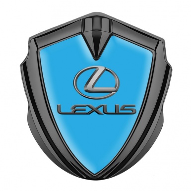 Lexus Metal Emblem Badge Graphite Sky Blue Base Classic Lead Logo