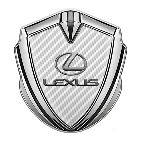 Lexus Emblem Ornament Silver White Carbon Classic Lead Logo Design