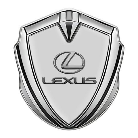 Lexus Bodyside Domed Emblem Silver Grey Base Classic Lead Logo