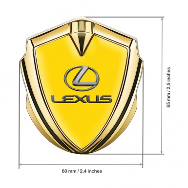 Lexus Emblem Metal Badge Gold Yellow Background Classic Lead Logo