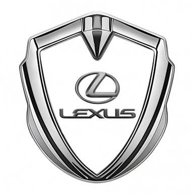 Lexus Silicon Emblem Badge Silver White Background Classic Lead Logo