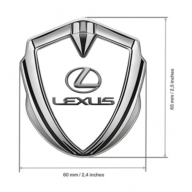 Lexus Silicon Emblem Badge Silver White Background Classic Lead Logo