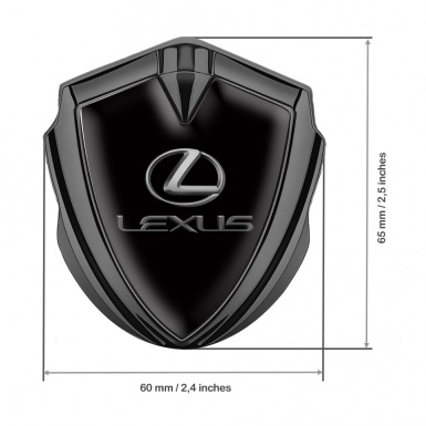 Lexus Emblem Car Badge Graphite Black Background Classic Lead Logo