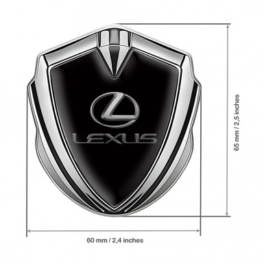 Lexus Emblem Car Badge Silver Black Background Classic Lead Logo