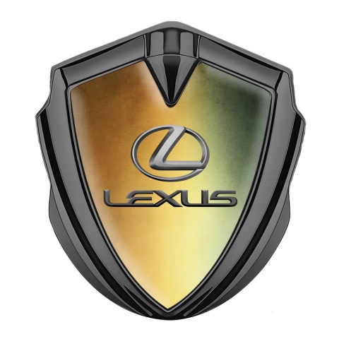 Lexus Metal Domed Emblem Graphite Gradient Base Classic Lead Logo