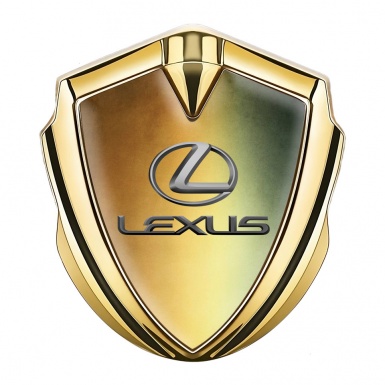 Lexus Metal Domed Emblem Gold Gradient Base Classic Lead Logo