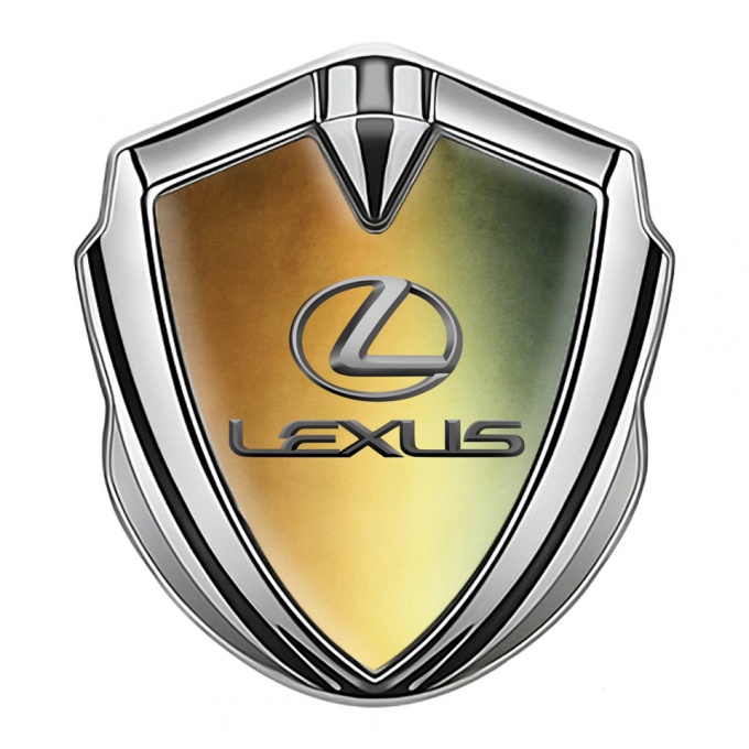 Lexus Metal Domed Emblem Silver Gradient Base Classic Lead Logo
