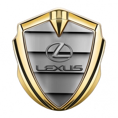 Lexus Badge Self Adhesive Gold Grille Pattern Classic Lead Logo