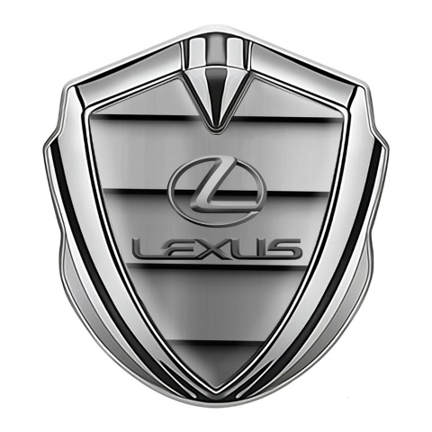 Lexus Badge Self Adhesive Silver Grille Pattern Classic Lead Logo