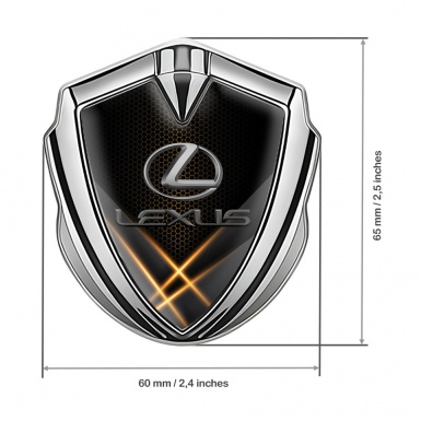 Lexus Emblem Badge Self Adhesive Silver Orange Hex Classic Lead Logo