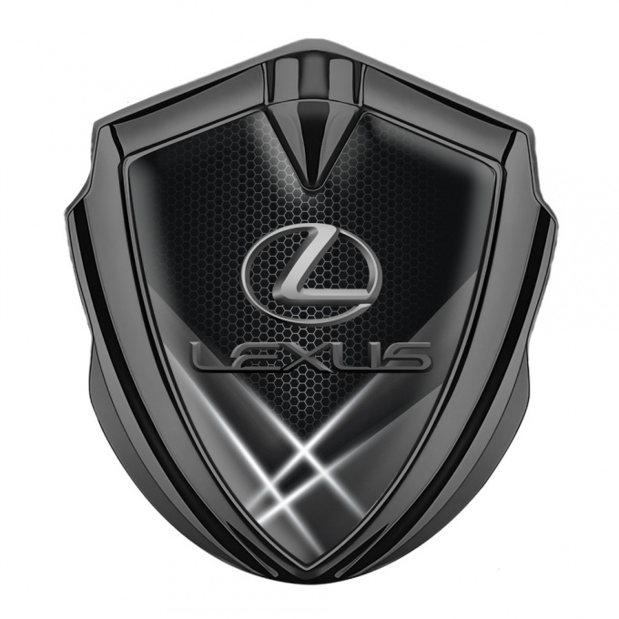 Lexus Emblem Fender Badge Graphite Monochrome Hex Classic Lead Logo