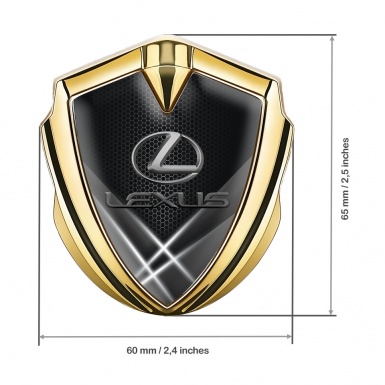 Lexus Emblem Fender Badge Gold Monochrome Hex Classic Lead Logo