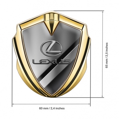 Lexus Metal Emblem Self Adhesive Gold Polished Steel Classic Lead Logo
