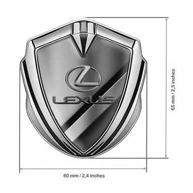 Lexus Metal Emblem Self Adhesive Silver Polished Steel Classic Lead Logo