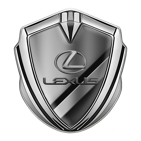 Lexus Metal Emblem Self Adhesive Silver Polished Steel Classic Lead Logo