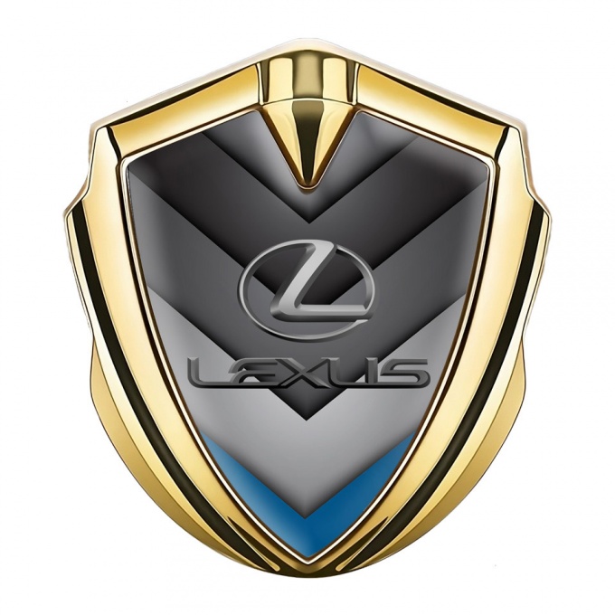 Lexus Fender Emblem Badge Gold Blue Fragment Classic Lead Logo