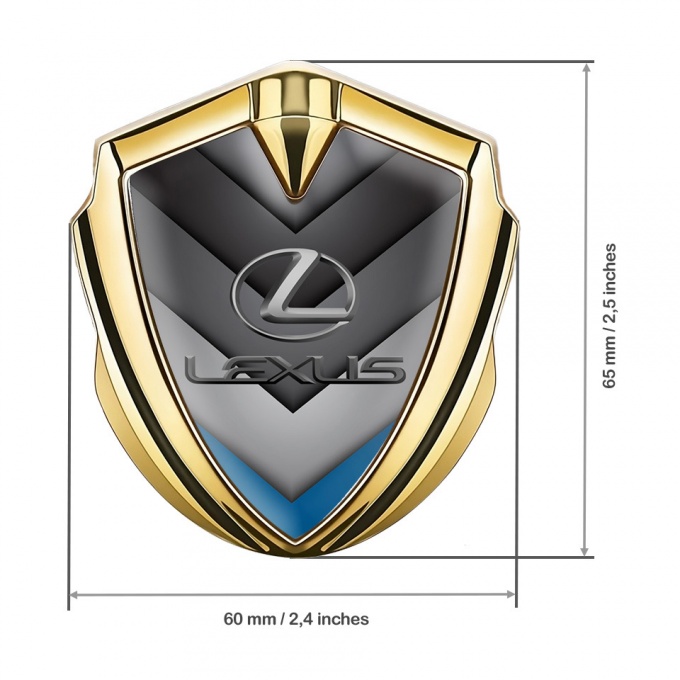 Lexus Fender Emblem Badge Gold Blue Fragment Classic Lead Logo | Metal ...