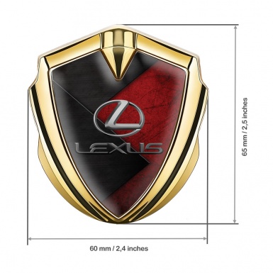 Lexus Emblem Trunk Badge Gold Red Surface Classic Lead Logo