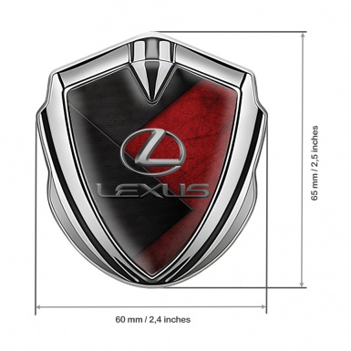 Lexus Emblem Trunk Badge Silver Red Surface Classic Lead Logo