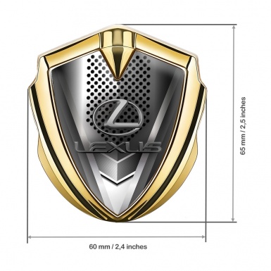 Lexus Metal Emblem Badge Gold Steel Pattern Classic Lead Logo