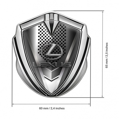 Lexus Metal Emblem Badge Silver Steel Pattern Classic Lead Logo