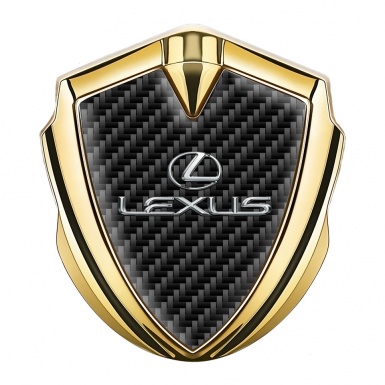 Lexus Emblem Metal Badge Gold Black Carbon Classic Lead Logo