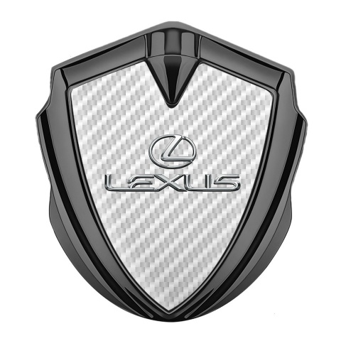 Lexus Silicon Emblem Graphite White Carbon Classic Chrome Logo