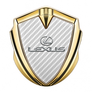 Lexus Silicon Emblem Gold White Carbon Classic Chrome Logo
