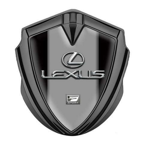 Lexus Fender Emblem Badge Graphite Black Grey Print Classic Chrome Logo