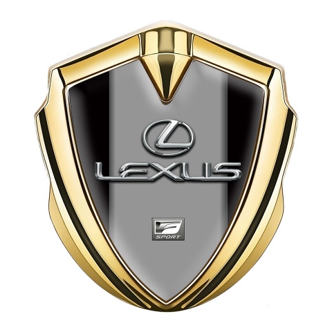 Lexus Fender Emblem Badge Gold Black Grey Print Classic Chrome Logo