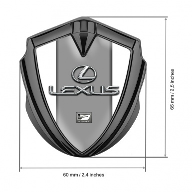 Lexus Emblem Trunk Badge Graphite White Grey Print Classic Chrome Logo