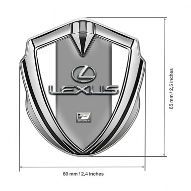 Lexus Emblem Trunk Badge Silver White Grey Print Classic Chrome Logo