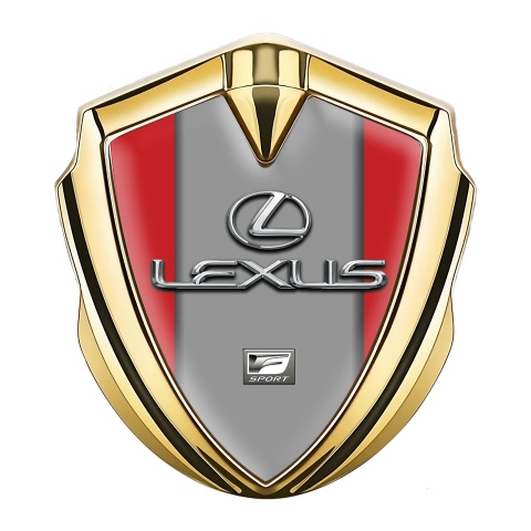 Lexus Domed Emblem Gold Red Grey Print Classic Chrome Logo