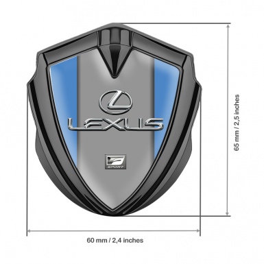 Lexus 3d Emblem Badge Graphite Blue Grey Print Classic Chrome Logo