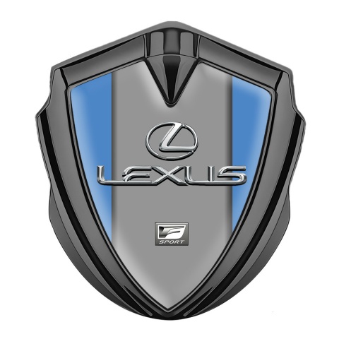 Lexus 3d Emblem Badge Graphite Blue Grey Print Classic Chrome Logo