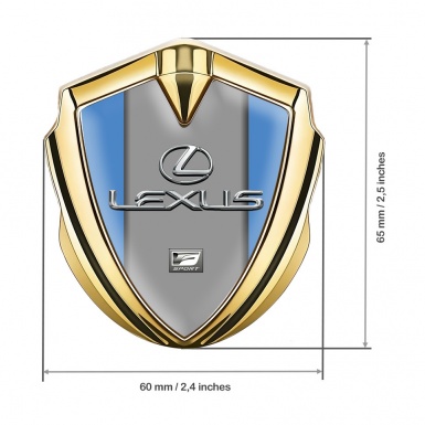 Lexus 3d Emblem Badge Gold Blue Grey Print Classic Chrome Logo