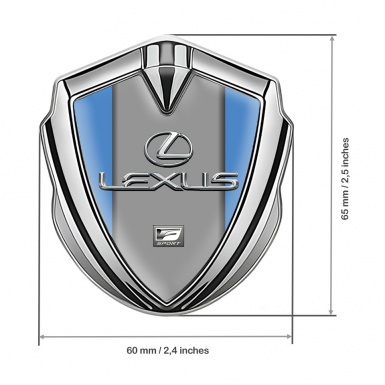 Lexus 3d Emblem Badge Silver Blue Grey Print Classic Chrome Logo