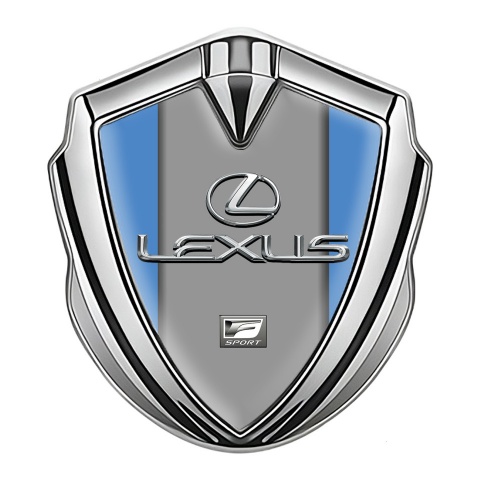 Lexus 3d Emblem Badge Silver Blue Grey Print Classic Chrome Logo