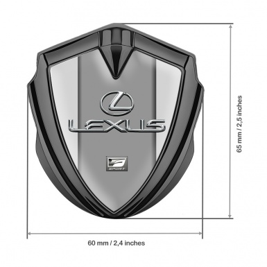 Lexus Silicon Emblem Graphite Moon Grey Print Classic Chrome Logo