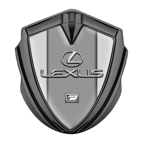 Lexus Silicon Emblem Graphite Moon Grey Print Classic Chrome Logo