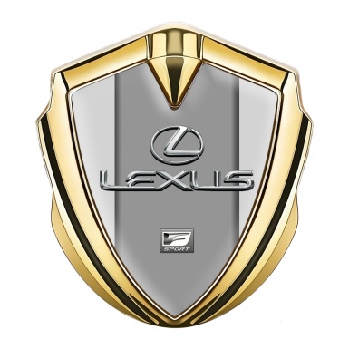 Lexus Silicon Emblem Gold Moon Grey Print Classic Chrome Logo