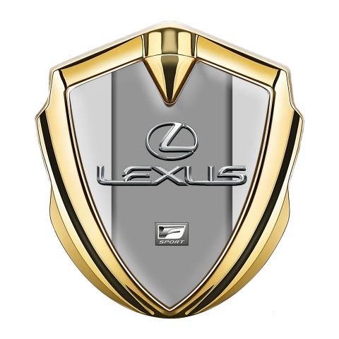 Lexus Silicon Emblem Gold Moon Grey Print Classic Chrome Logo