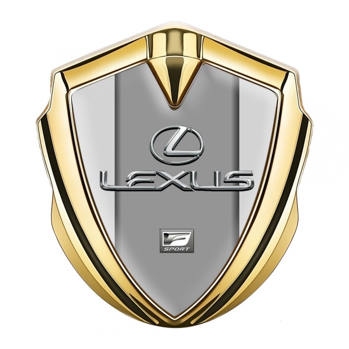 Lexus Silicon Emblem Gold Moon Grey Print Classic Chrome Logo