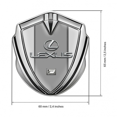 Lexus Silicon Emblem Silver Moon Grey Print Classic Chrome Logo