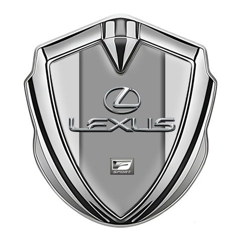 Lexus Silicon Emblem Silver Moon Grey Print Classic Chrome Logo
