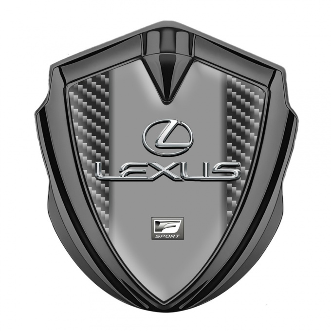 Lexus Emblem Car Badge Graphite Dark Carbon Classic Chrome Logo