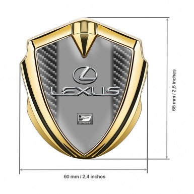 Lexus Emblem Car Badge Gold Dark Carbon Classic Chrome Logo