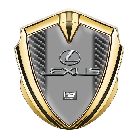 Lexus Emblem Car Badge Gold Dark Carbon Classic Chrome Logo