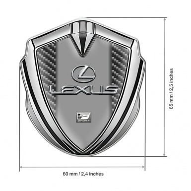 Lexus Emblem Car Badge Silver Dark Carbon Classic Chrome Logo